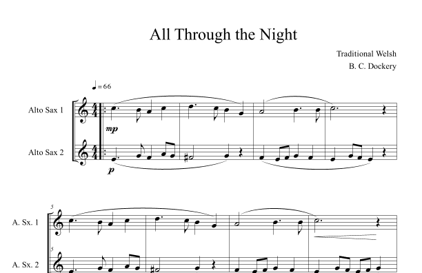 All Through the Night (Alto Sax Duet) (arr. B. C. Dockery)