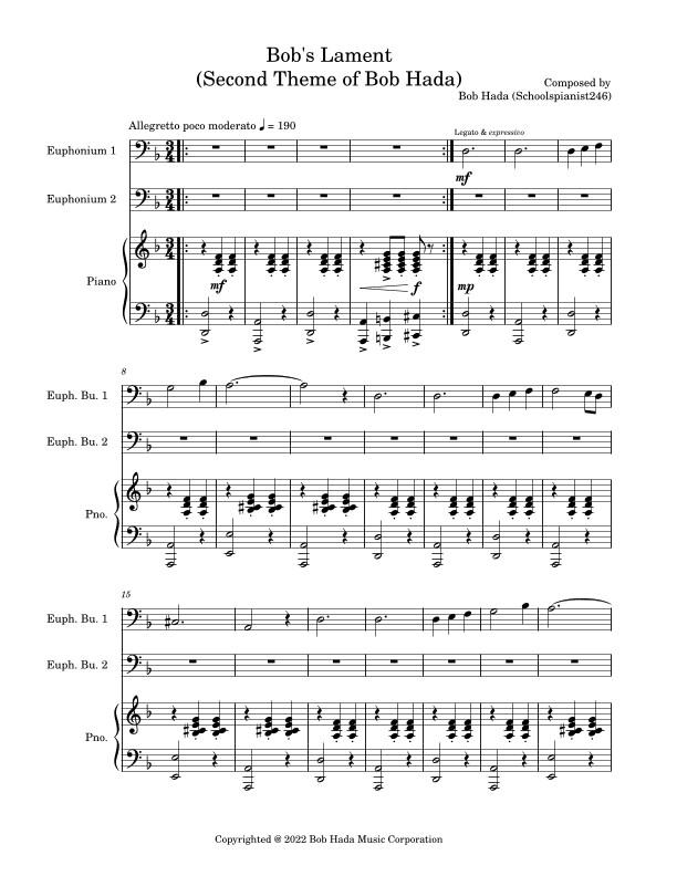 Bob's Lament (Second Theme of Bob Hada)