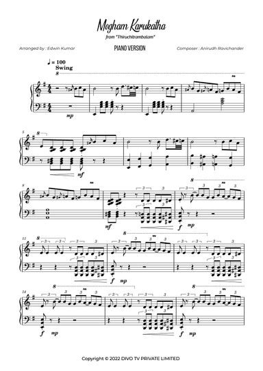 Megham Karukatha (arr. Edwin Kumar)