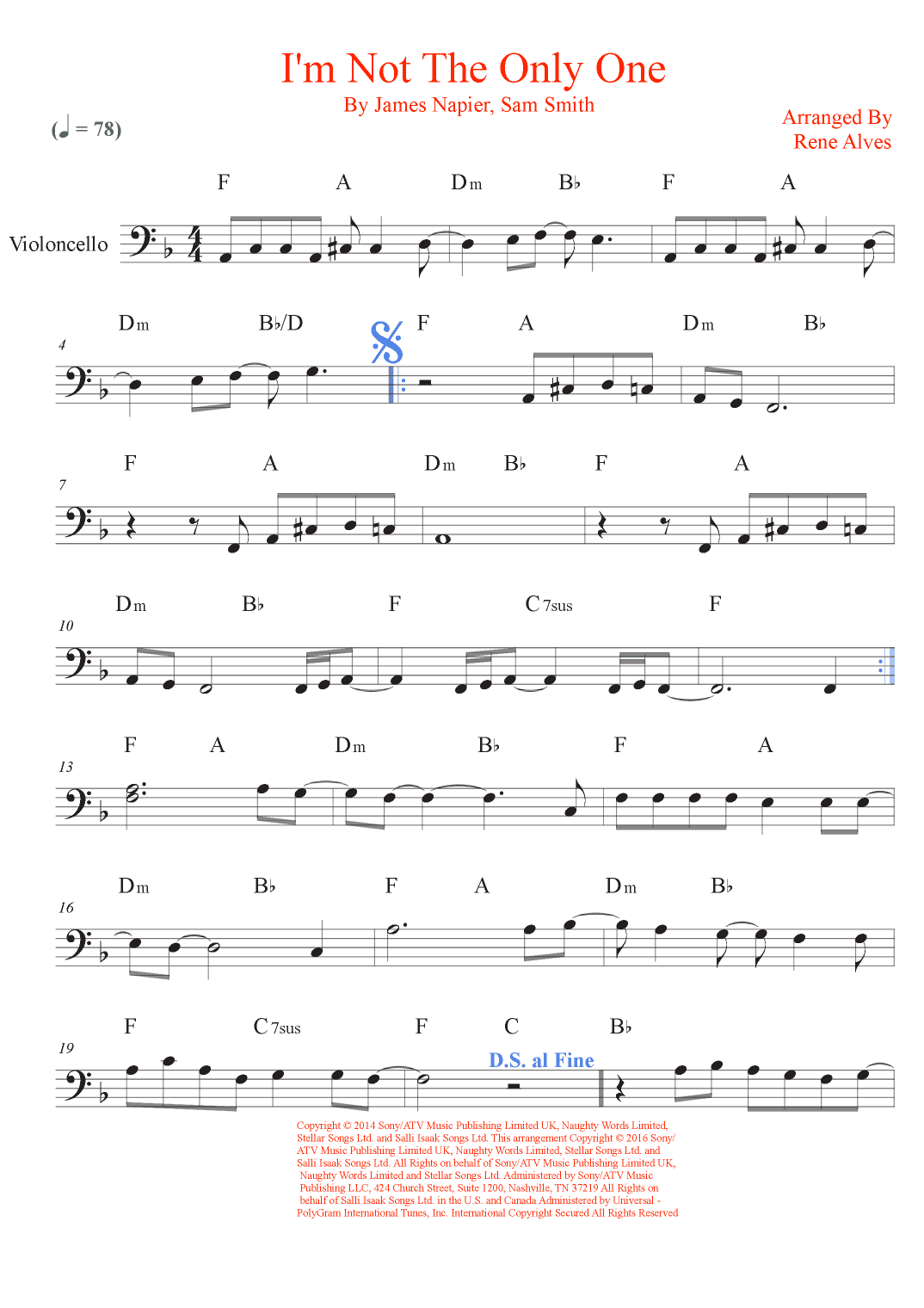 I'm Not The Only One (arr. Rene Alves)