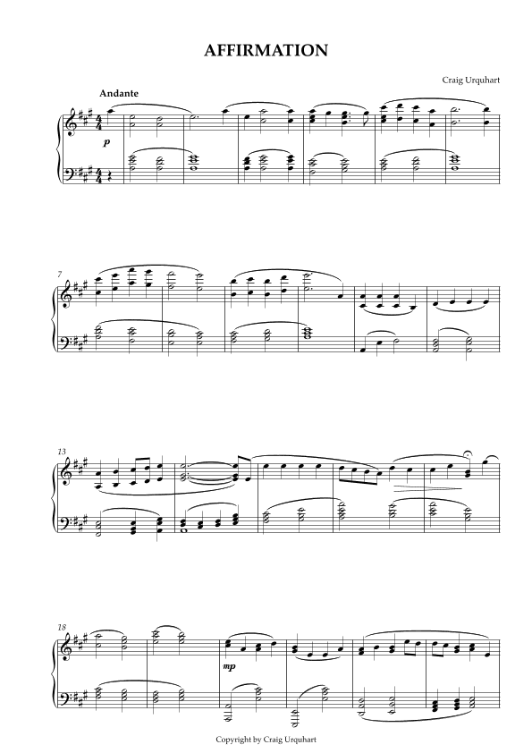 Craig Urquhart - AFFIRMATION