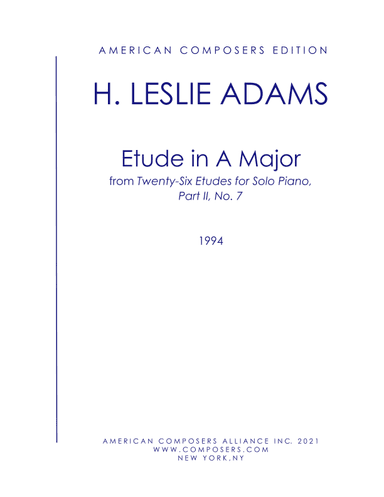 [Adams] Etude in A Major (Part II, No. 7)