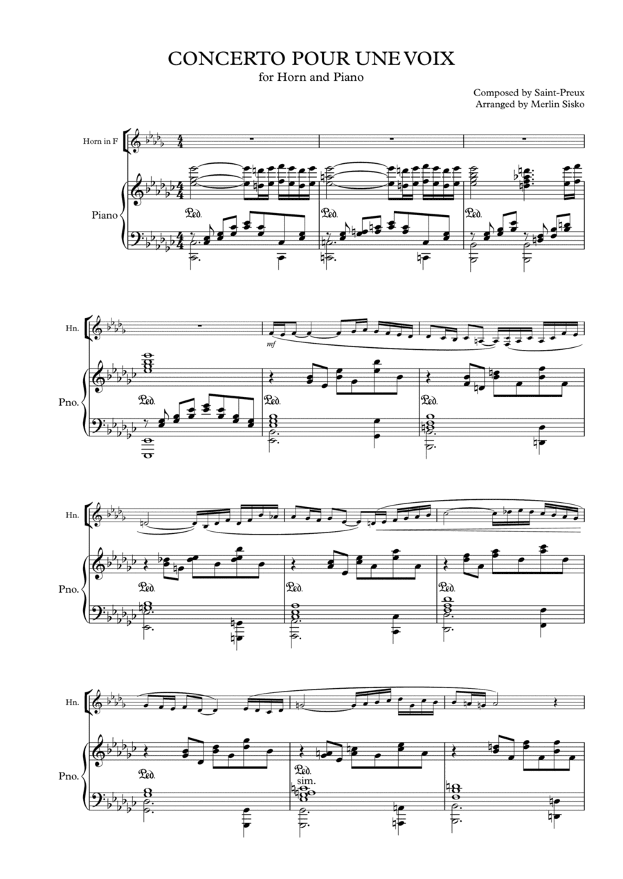 Concerto Pour Une Voix (arr. Merlin Sisko)