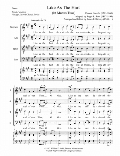 Like As The Hart (In Manus Tuas) (arr. Roger R. Ross, James F. Rickley)