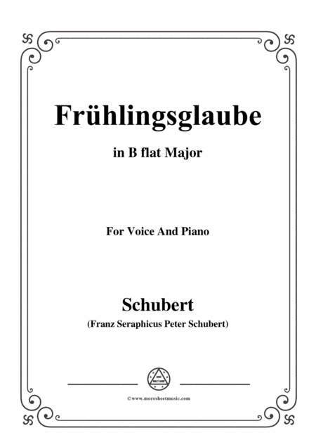 Schubert-Frühlingsglaube in B flat Major,for voice and piano (arr. MSM)
