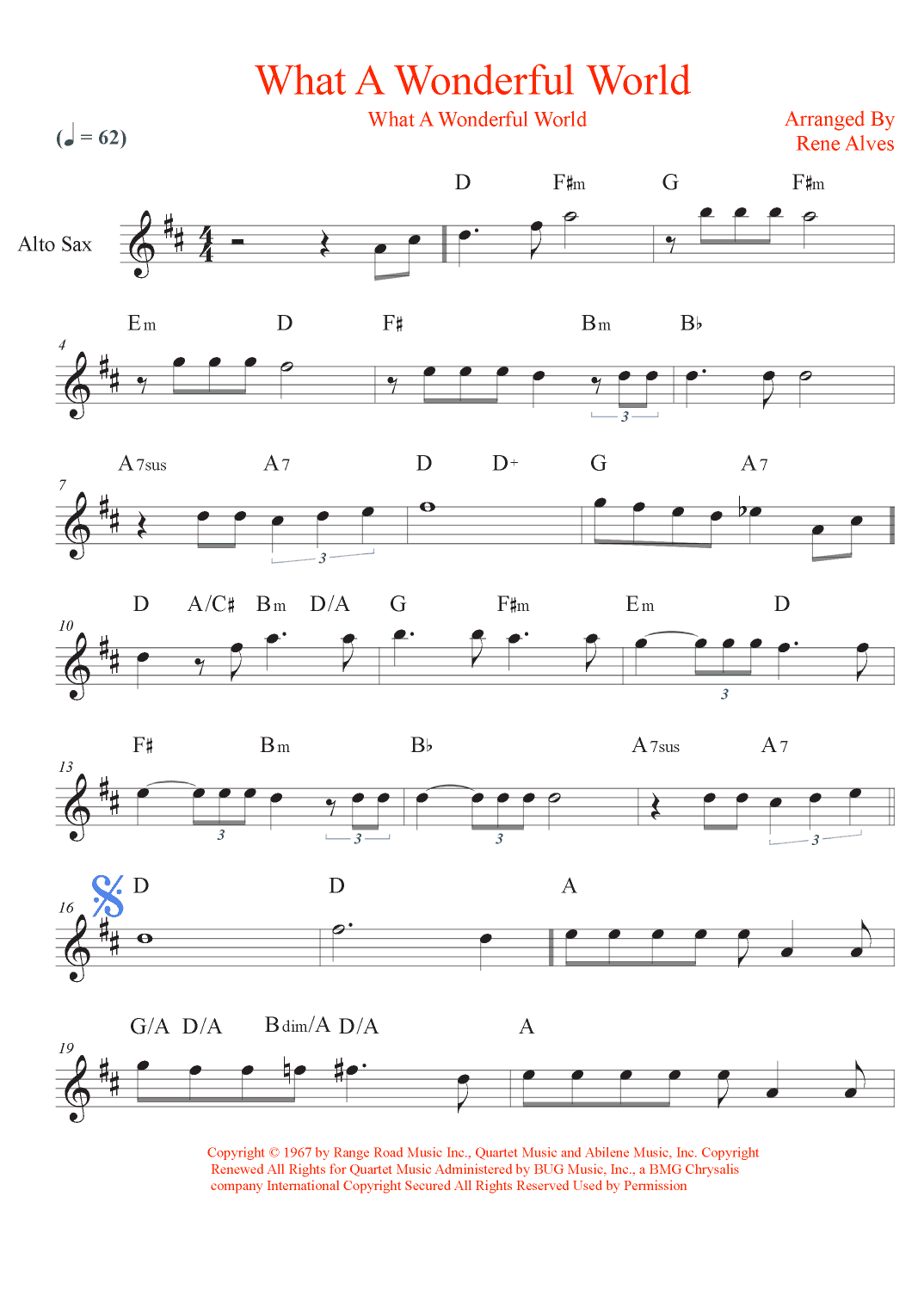 What A Wonderful World (arr. Rene Alves)