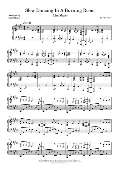 Slow Dancing In A Burning Room (arr. GentleTones)