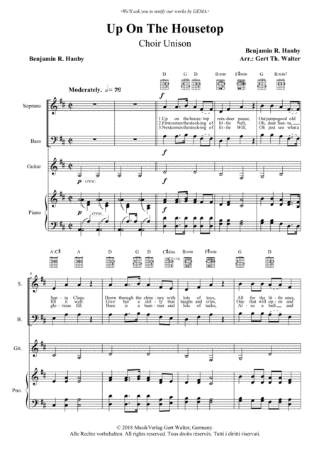 Up On The Housetop (arr. Gert Th. Walter)