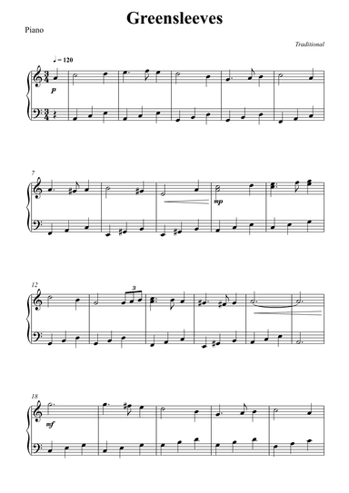 Greensleeves (arr. Wesley S. SIlva)