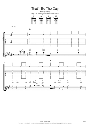 That'll Be The Day (arr. Andy Crowley)