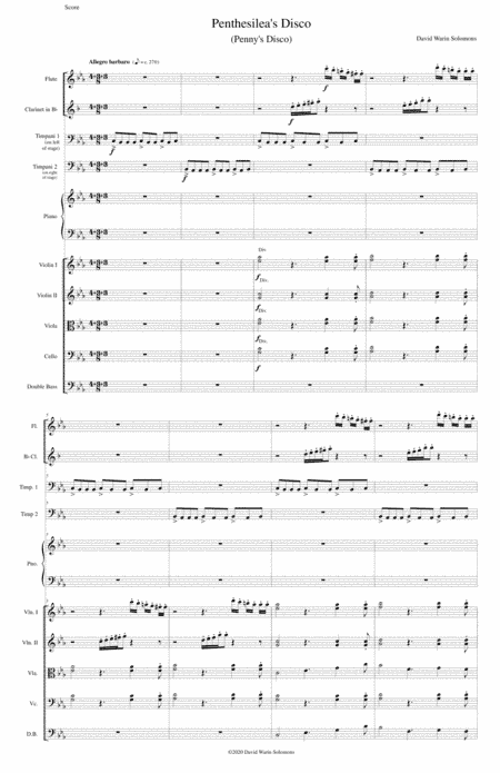 Penthesilea's Disco (Penny's Disco) for timpani, flute, clarinet, strings and piano