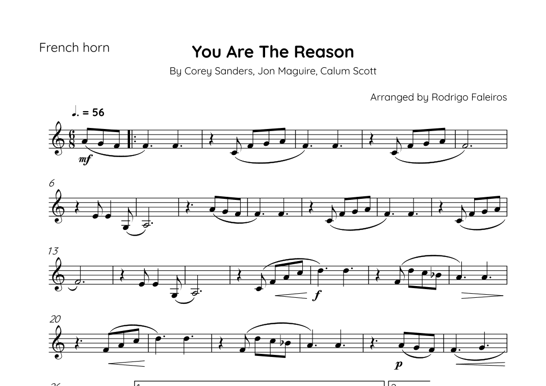 You Are The Reason (arr. Rodrigo Faleiros)