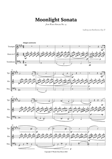 Moonlight Sonata by Beethoven for Brass Trio (arr. Ander)