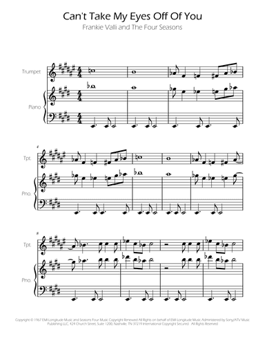 Can't Take My Eyes Off Of You (arr. Ygor Nunes)
