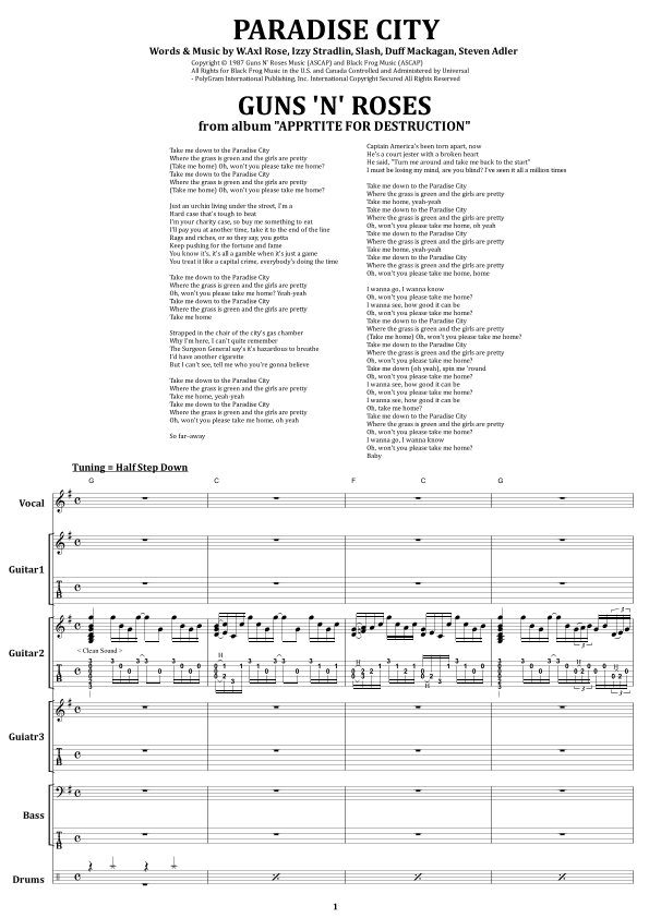 Paradise City (arr. from68)