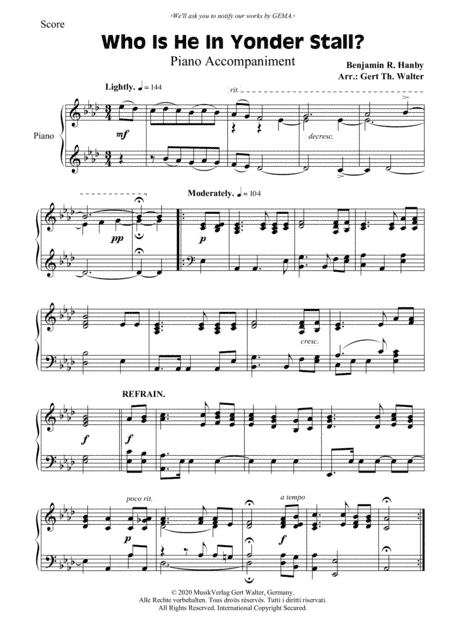 Who Is He In Yonder Stall? (arr. Gert Th. Walter)
