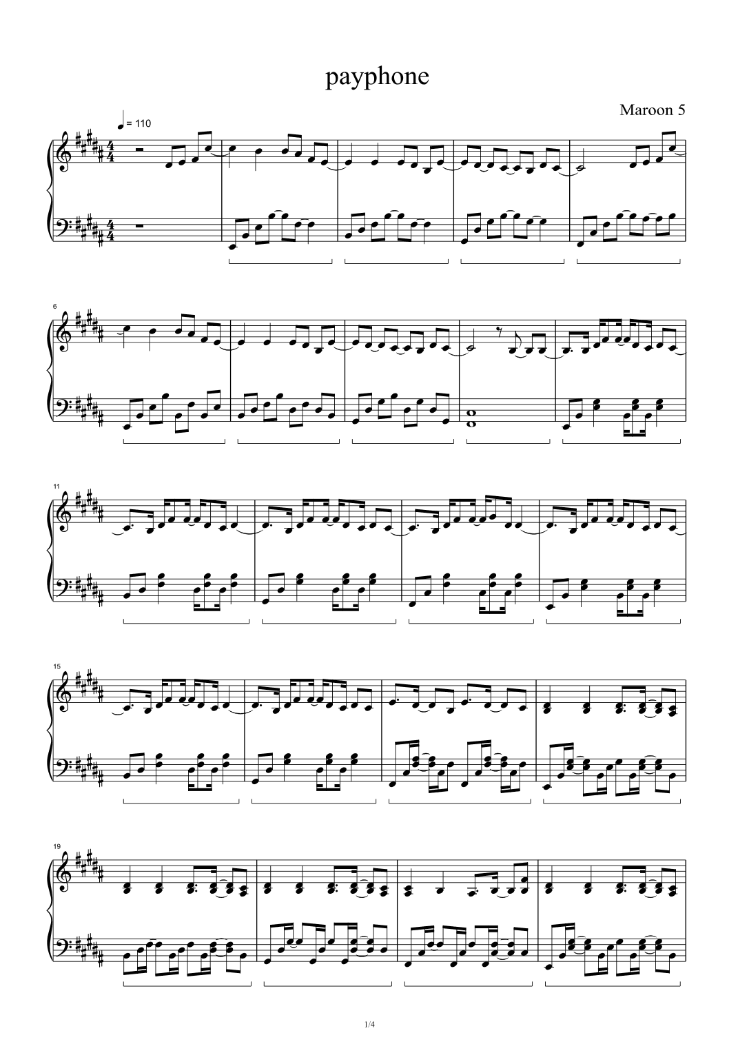 Payphone (arr. Maroon 5)