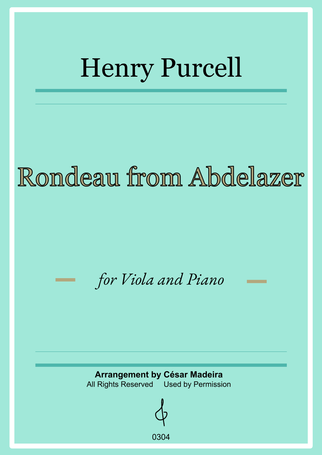 Rondeau from Abdelazer - Viola and Piano (Full Score) (arr. César Madeira)