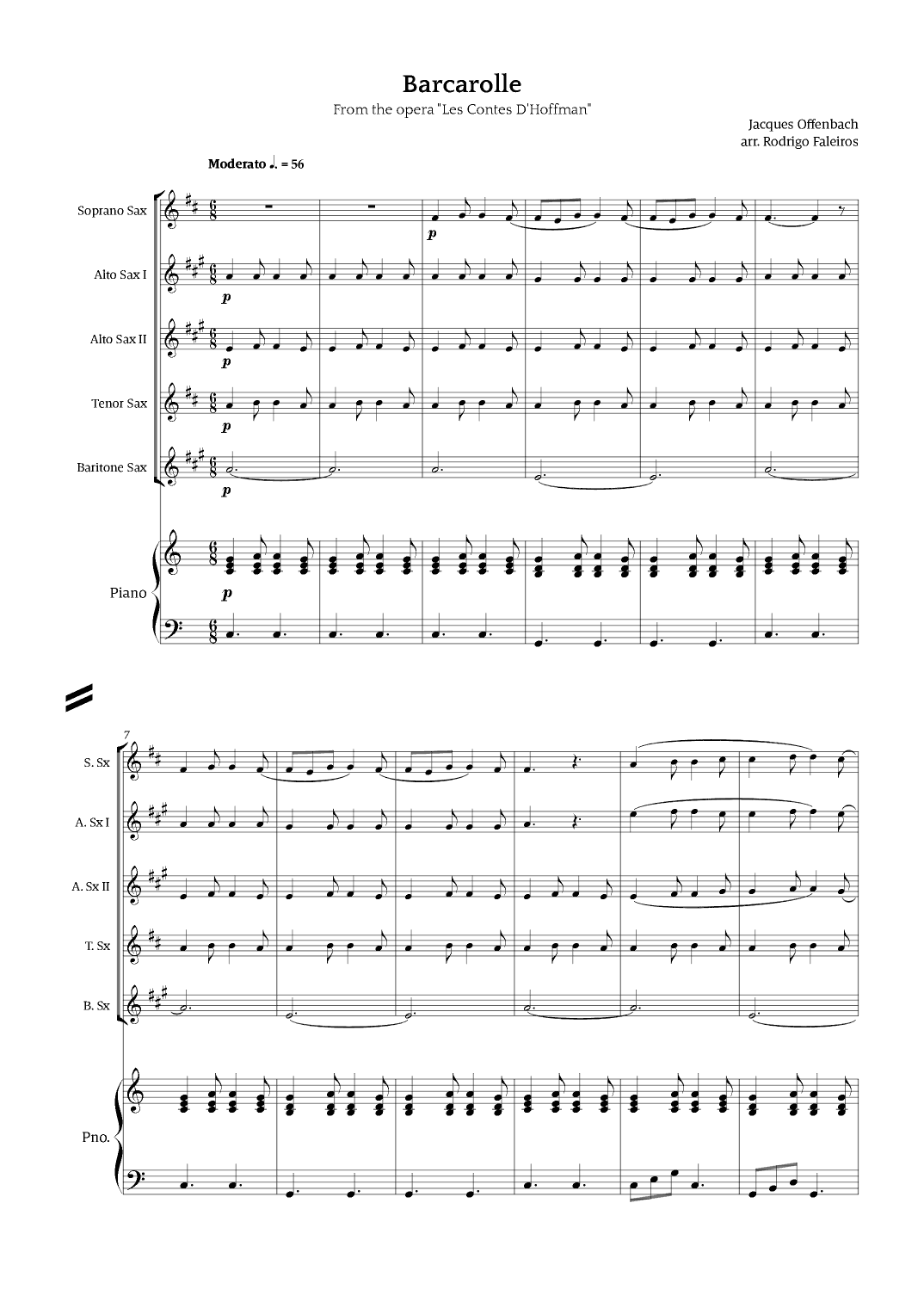 Barcarolle - Belle Nuit, O Nuit D'Amour (arr. Rodrigo Faleiros)