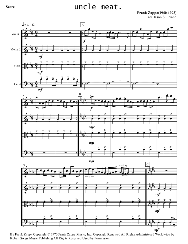 Uncle Meat (arr. Jason Sullivann)