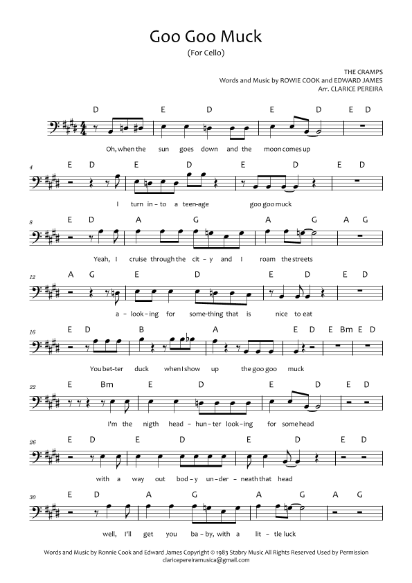 Goo Goo Muck (arr. Clarice Pereira)