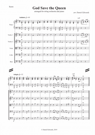 God Save the Queen - arranged for string orchestra and piano (arr. Daniel Edwards)
