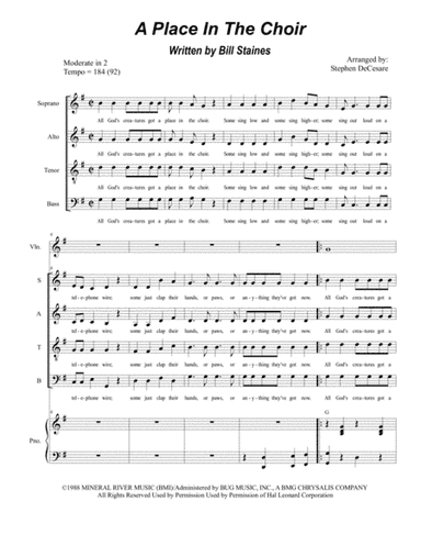 A Place In The Choir (arr. Stephen DeCesare)