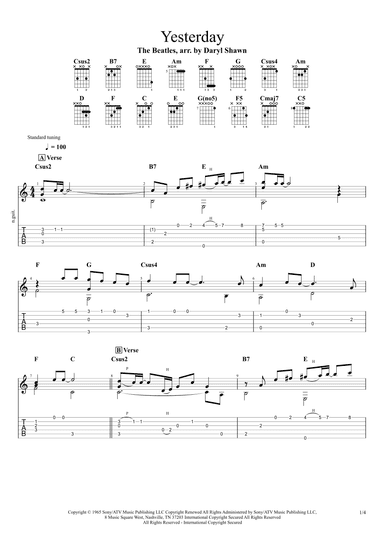 Yesterday (arr. Daryl Shawn)