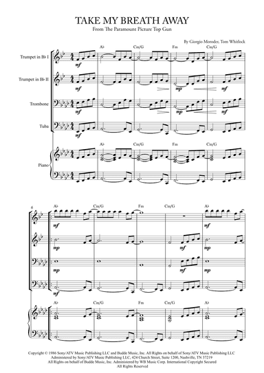Take My Breath Away (love Theme) (arr. Karen Gueiros)