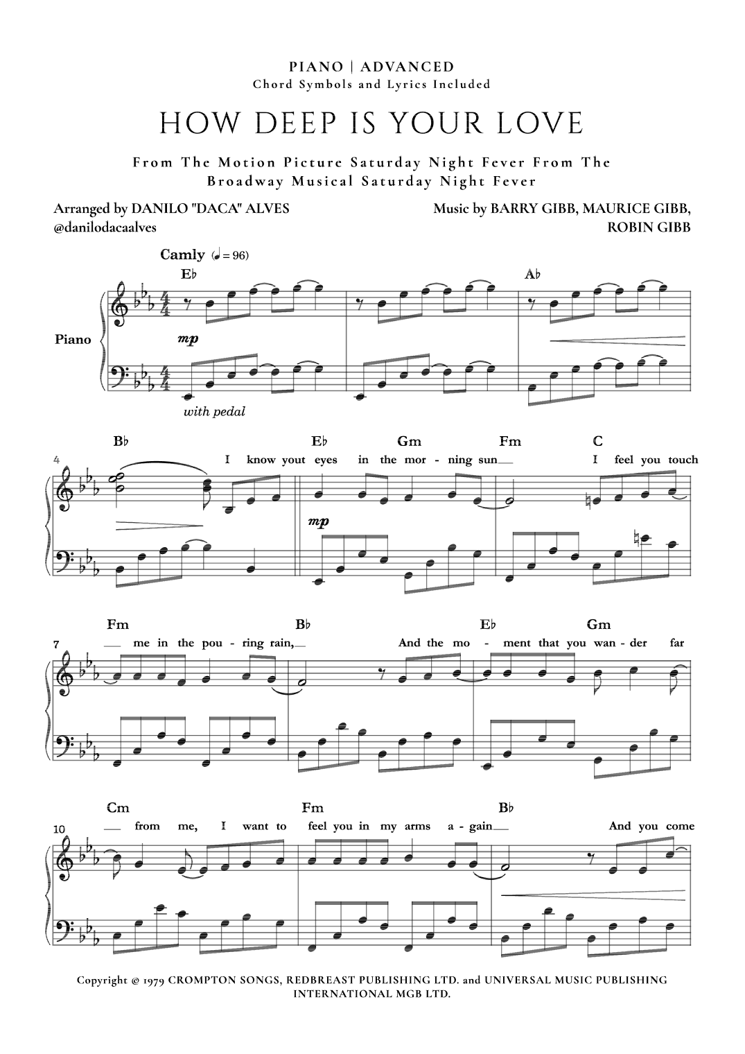 How Deep Is Your Love (arr. Danilo "Daca" Alves)