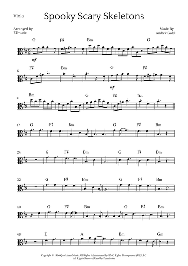 Spooky Scary Skeletons (arr. BTmusic)
