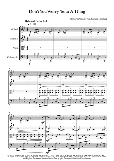 Don't You Worry 'bout A Thing (arr. Samara Ginsberg)