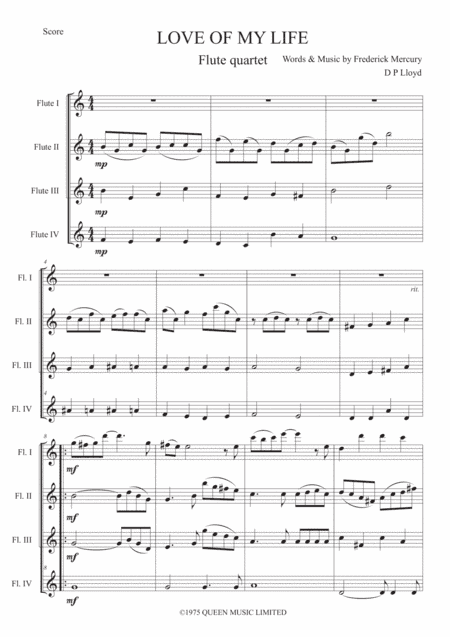 Love Of My Life (arr. Darren Lloyd)