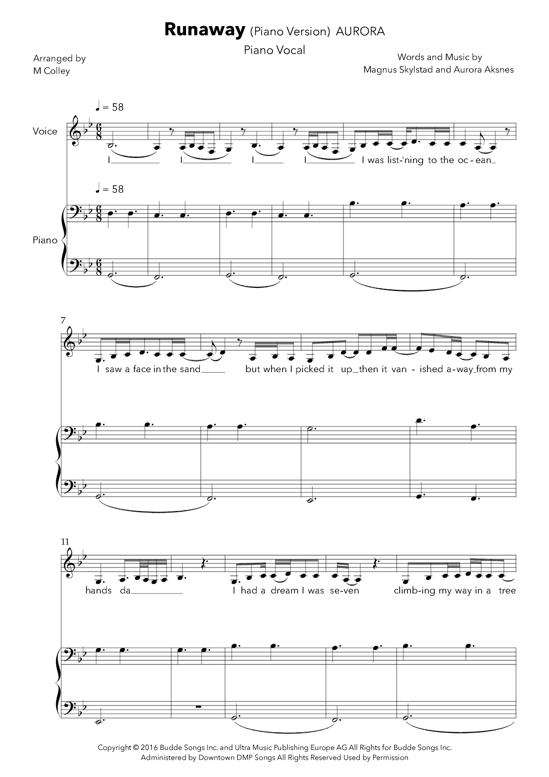 Runaway (arr. M Colley)