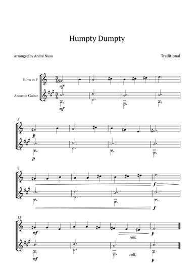 Humpty Dumpty (arr. André Nusa)