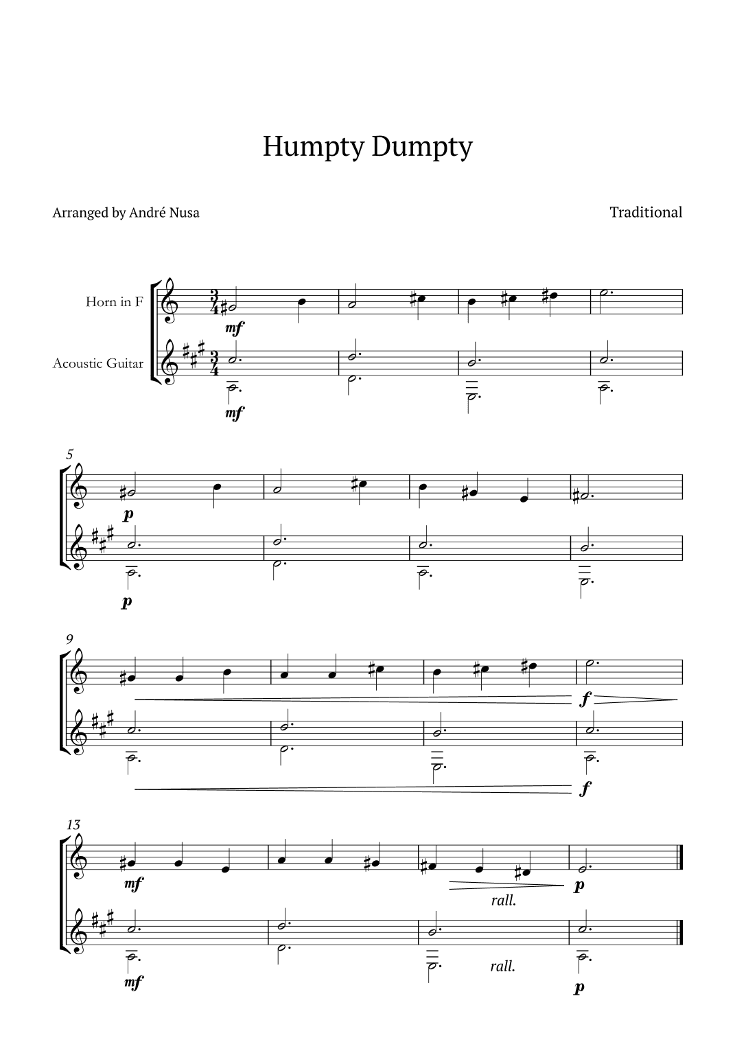 Humpty Dumpty (arr. André Nusa)