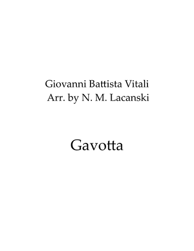 Gavotta (arr. Nick Lacanski)