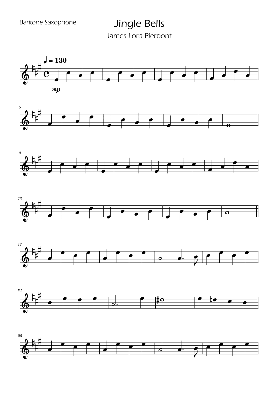 Jingle Bells - Sax Duet w/ Piano (arr. Ygor Nunes)