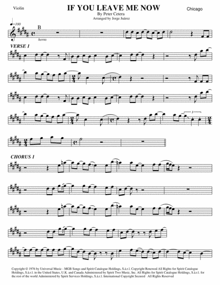 If You Leave Me Now (arr. Jorge Juárez)