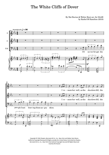 (there'll Be Bluebirds Over) The White Cliffs Of Dover (arr. Rachel M Hamilton (UK))