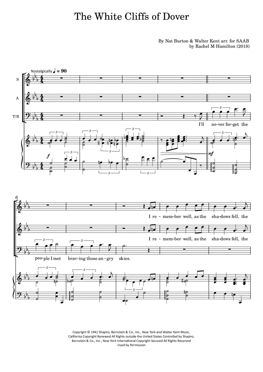 (there'll Be Bluebirds Over) The White Cliffs Of Dover (arr. Rachel M Hamilton (UK))