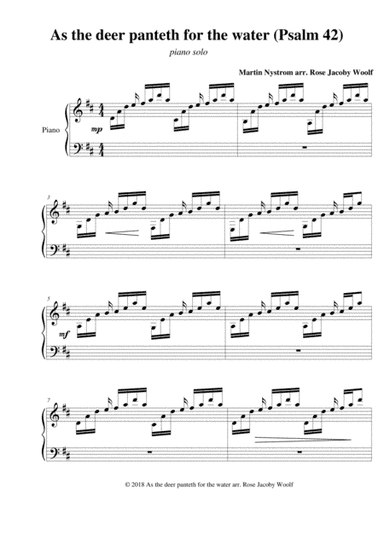 As the deer panteth for the water (Psalm 42) - piano solo