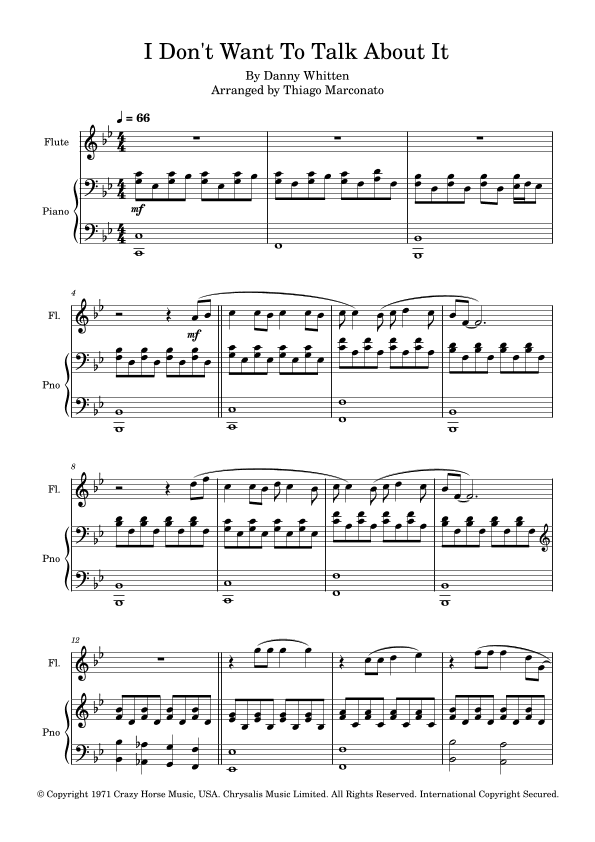 I Don't Want To Talk About It (arr. Thiago Marconato)