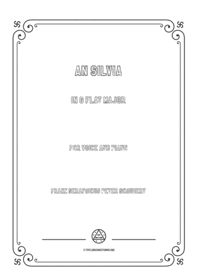 Schubert-An Silvia in G flat Major,for voice and piano (arr. MSM)