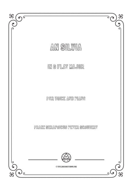 Schubert-An Silvia in G flat Major,for voice and piano (arr. MSM)