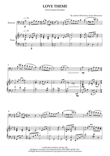 Love Theme (tema D'amore) (arr. Karen Gueiros)