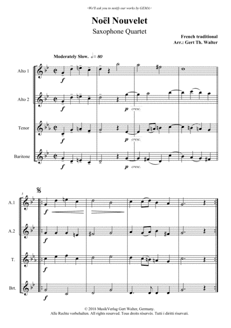 Noel Nouvelet (arr. Gert Th. Walter)