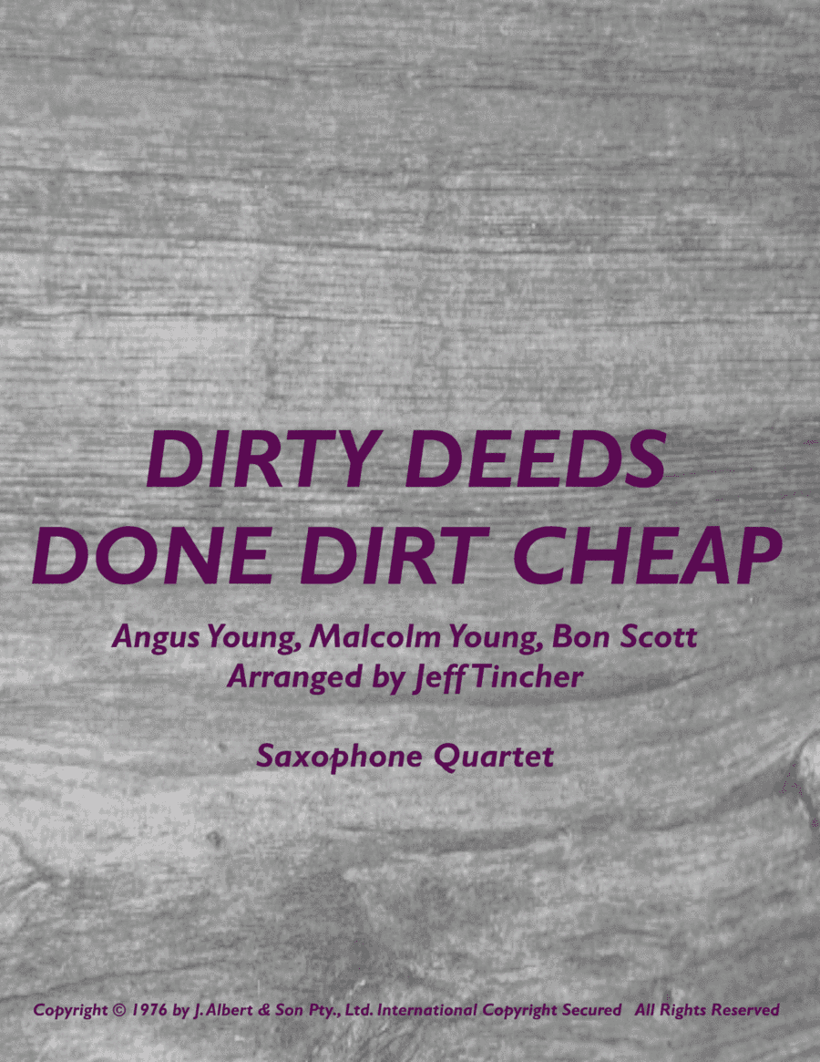 Dirty Deeds Done Dirt Cheap (arr. Jeff Tincher)