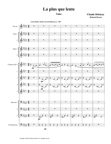 Claude Debussy – La plus que lent (Woodwind Choir) (arr. Richard Byrnes)