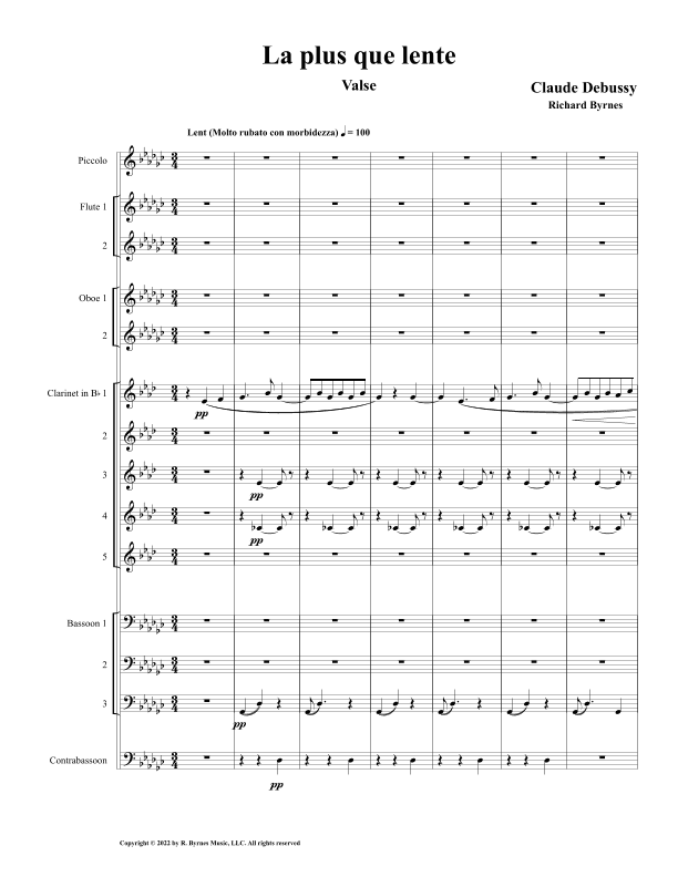Claude Debussy – La plus que lent (Woodwind Choir) (arr. Richard Byrnes)